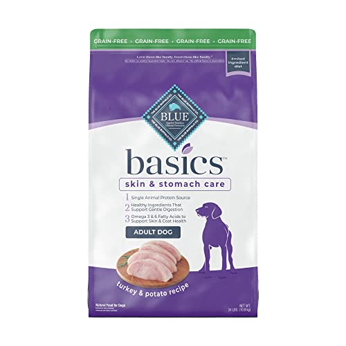 Blue Buffalo Basics Skin & Stomach Care, Grain Free Natural Adult Dry Dog Food, Turkey & Potato 24-lb Blue Buffalo Basics Skin & Stomach Care, Grain Free Natural Adult Dry Dog Food, Turkey & Potato 24-lb